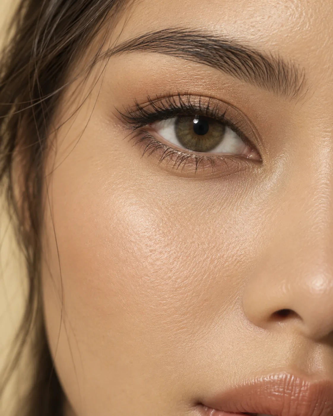 Olive Hour color mood on an eye